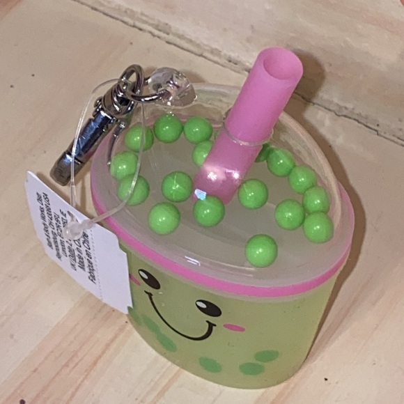 ADORABLE BUBBLE TEA GREEN SMILEY FACE WITH BUBBLES - Picture 5 of 5